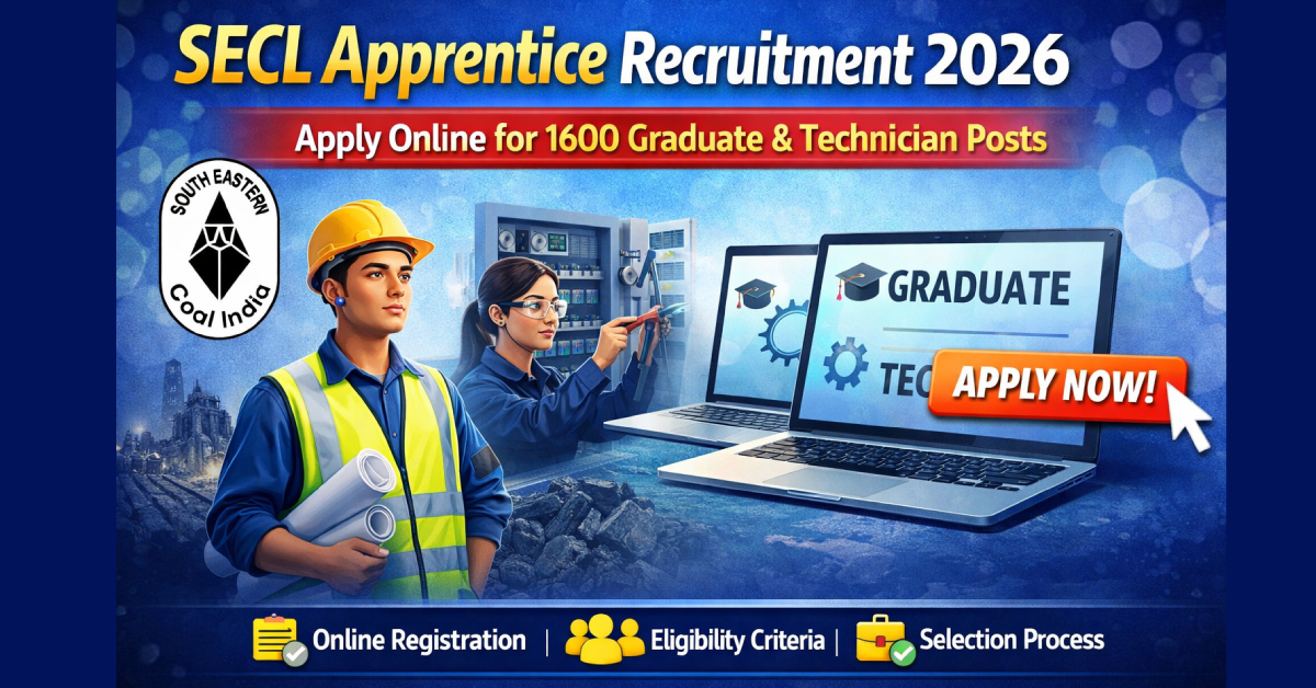 SECL Apprentice Recruitment 2026 – Apply Online for 1600 Graduate & Technician Posts